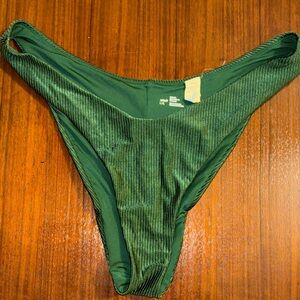 Aerie Forest Green Ribbed Swim Bottom